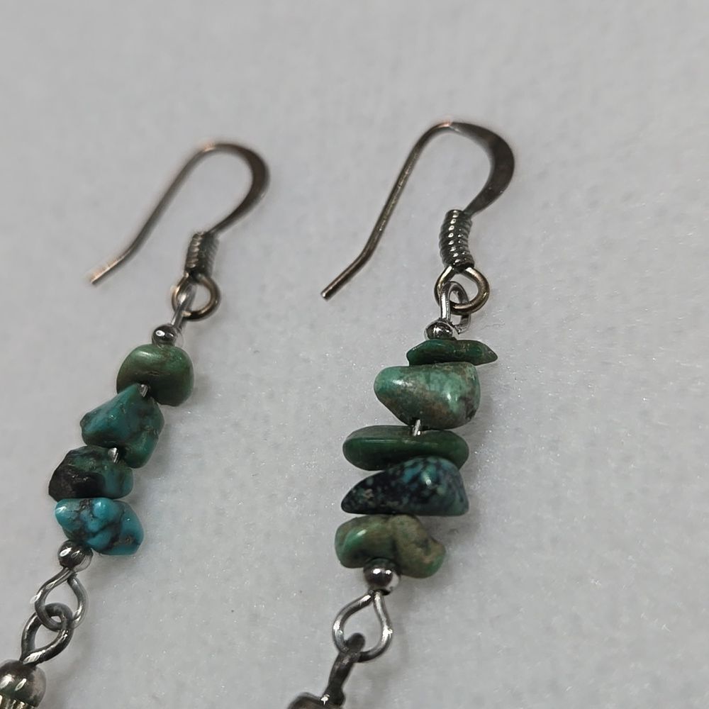 Turquoise and Sterling Silver Earrings - Picture 3 of 5